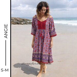 MSRP: $74 | ✨ Angie Bohemian Kimono Sleeve Dress – Size S ✨SAME DAY SHIP